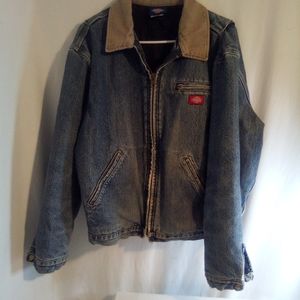 Vintage Dickies Jacket; Heavy Denim Detroit Style Padded Workwear Jacket Sz L
